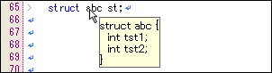 Display of structure definitions